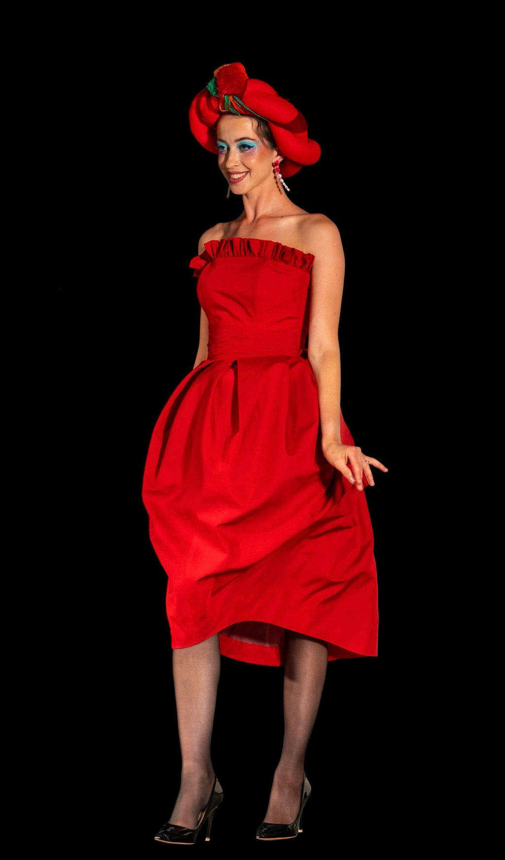 Red ballon dress